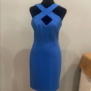 Elegant Blue Crisscross Dress Vince camuto size 4